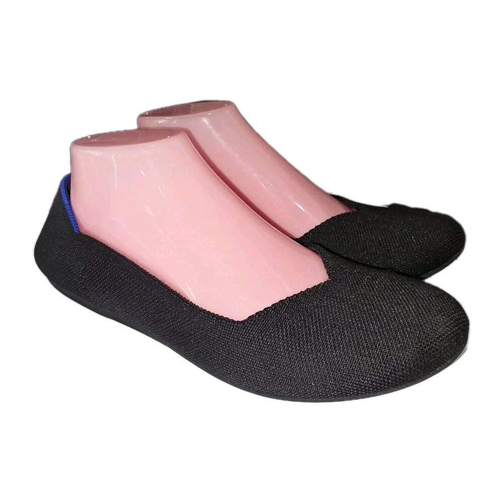ROTHYS THE FLAT Sz 10 Black Knit Sustainable Round Toe Ballet Boho Flats Loafers
